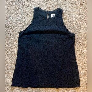 Cabi Display Lace Tunic Tank Top Size Medium Black Sleeveless 3605